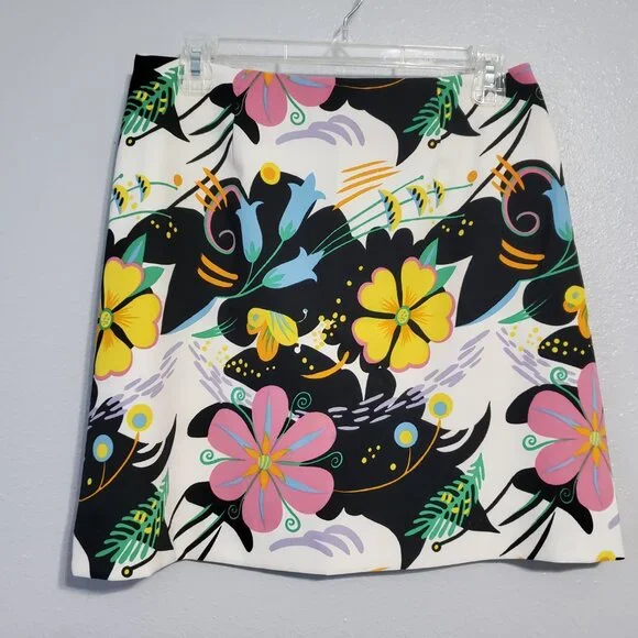 Vintage Alberto Makali Floral Print Suit Set Sz 8/10 Jacket and Skirt Colorful